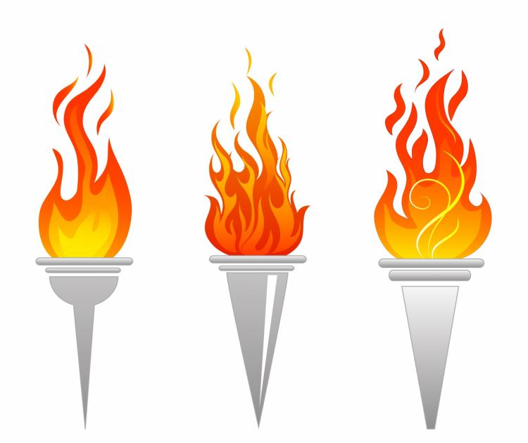 free vector Flaming torch