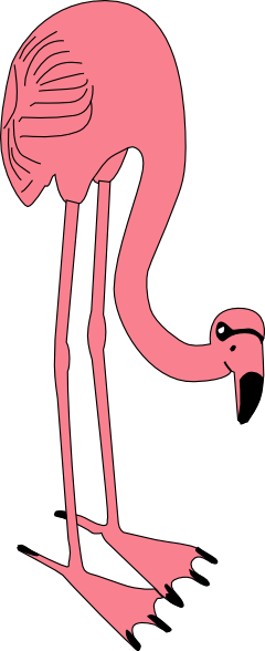 free vector Flamino Bird Animal Eating clip art