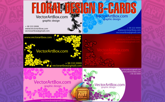 free vector Floral Design B-cards