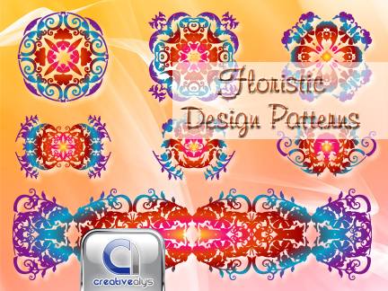 free vector Floristic Design Patterns