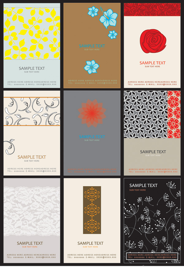 free vector Flower card template vector pattern