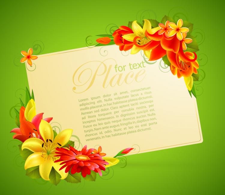 free vector Flower greeting cards 05 vector