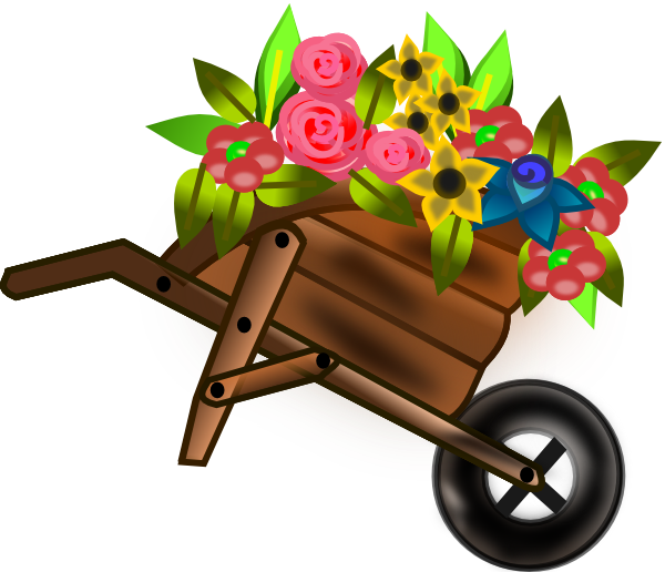 free vector Flower Wheelbarrel clip art