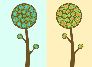 free vector Flowered Trees