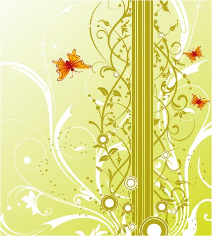 free vector Flowers and Butterfly Free Vector Graphics
