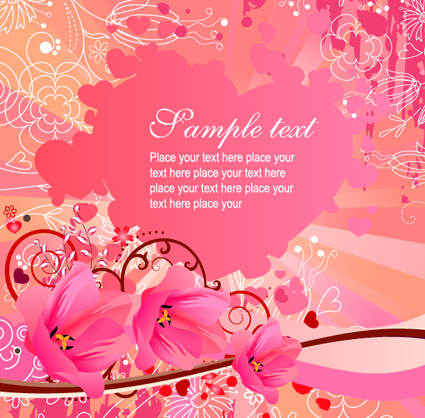 free vector Flowers card background vector