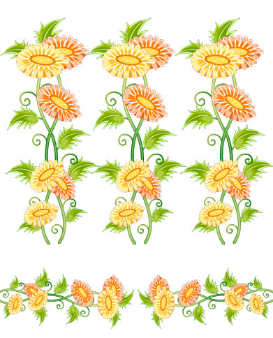 free vector Flowers, fruit and butterfly lace