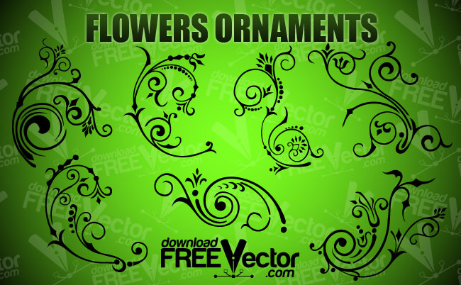 free vector Flowers Ornaments