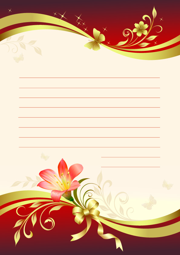 free vector Flowers stationery vector
