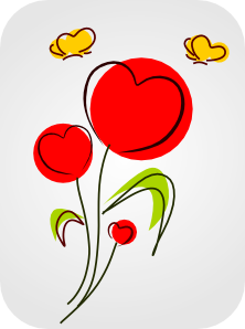 free vector Flowers With Hearts clip art