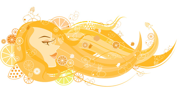 free vector Flowing hair of the girl