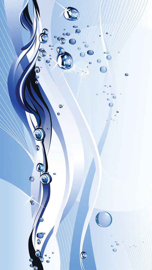 free vector Flowing water theme vector
