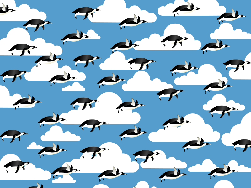 free vector Flying Penguins