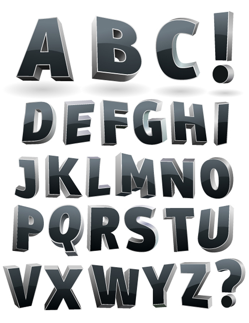 free vector Font design series 36 vector