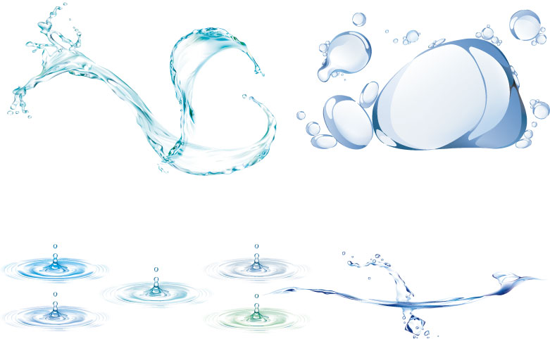 free vector Four dynamic water vector