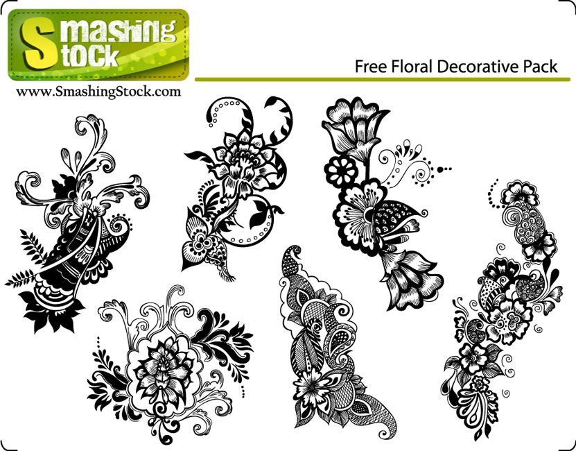 free vector Free Floral Decorative Pack