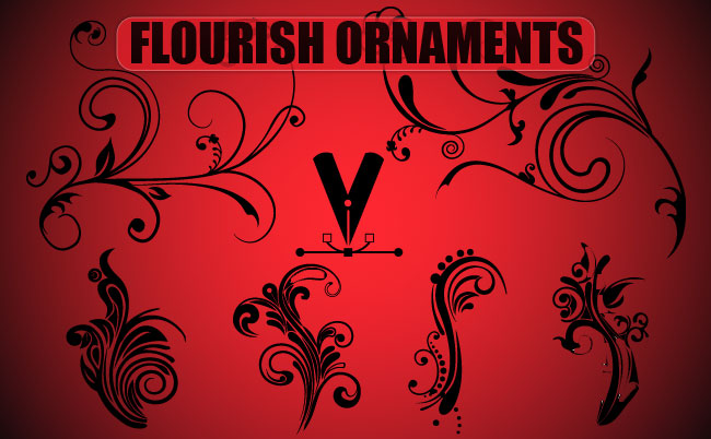 free vector Free Flourish Ornaments