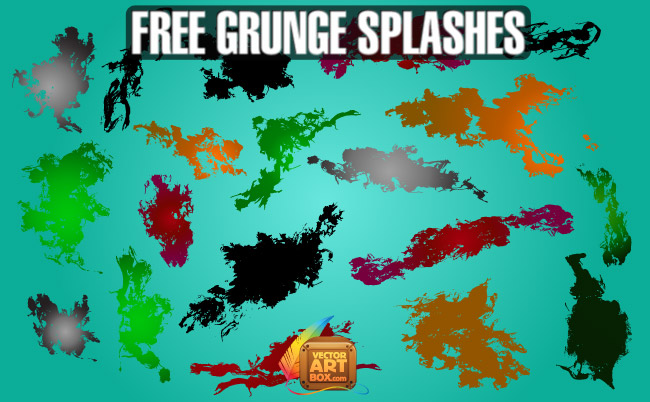 free vector Free Grunge Splashes