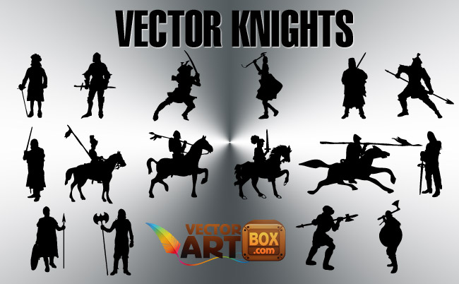 free vector Free Knights Silhouettes