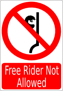 free vector Free Rider Not Allowed clip art