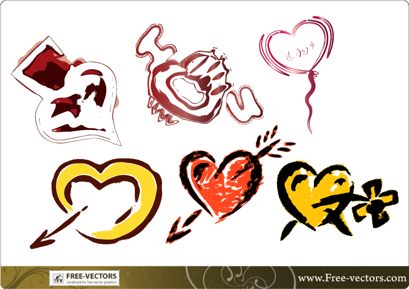 free vector Free Valentine’s Love Heart Vector Set-1