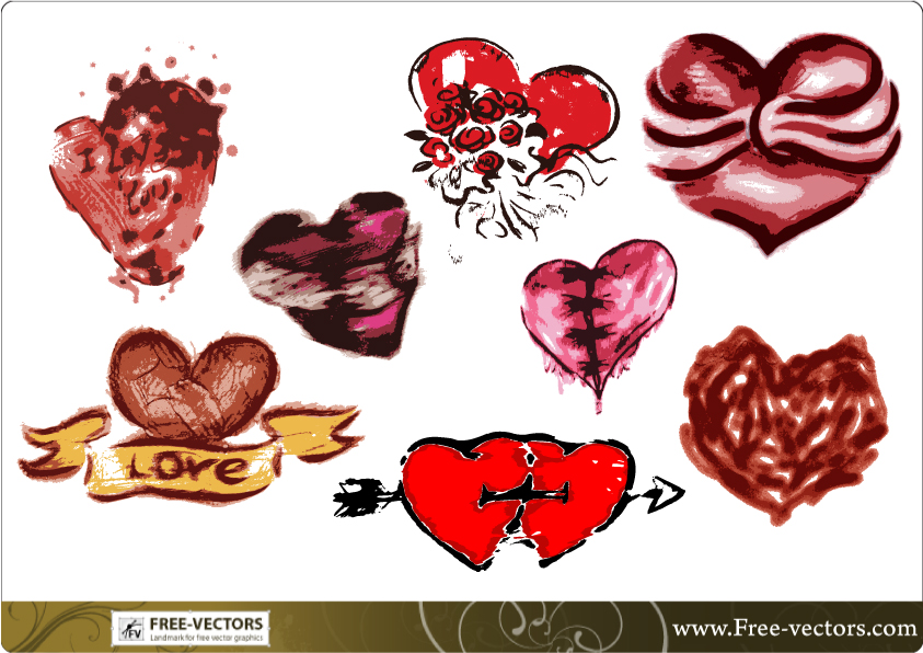 free vector Free Valentine’s Love Heart Vector Set-3