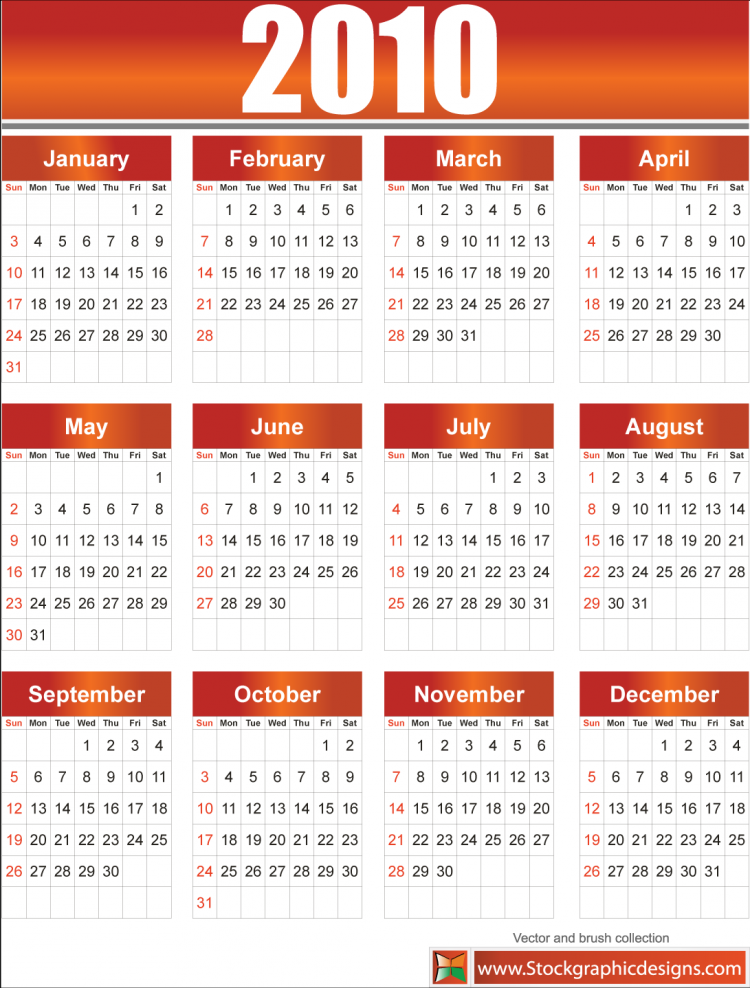 free vector Free Vector Calendar Set