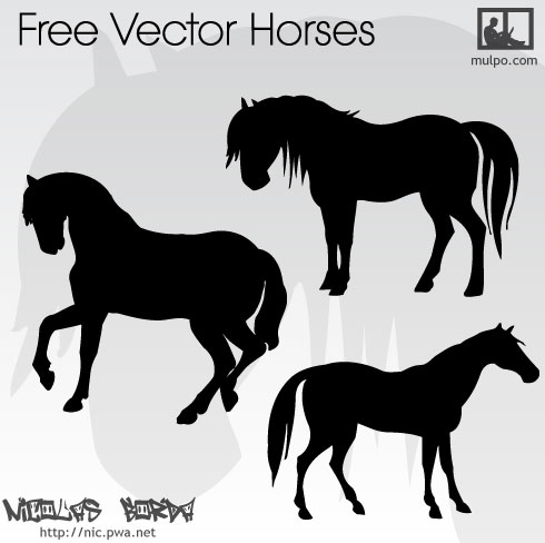 free vector Free Vector Horses