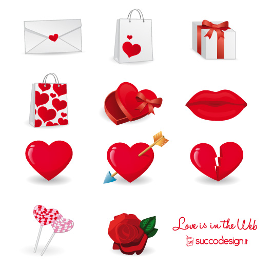 free vector Free Vector Icon Set for Valentineâ??s Day