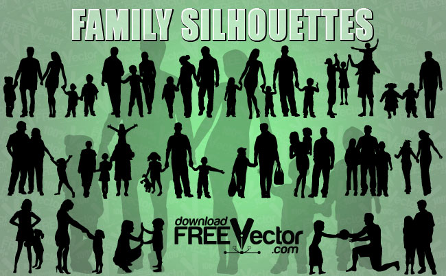 free vector Free Vector of Family Silhouettes