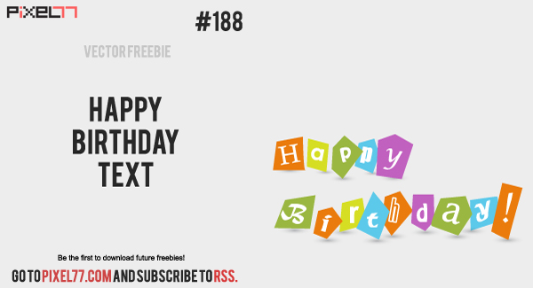 free vector Free Vector of the Day #188: Happy Birthday Text