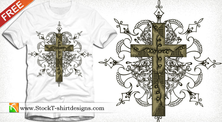 free vector Free Vector T-shirt Design with Cross