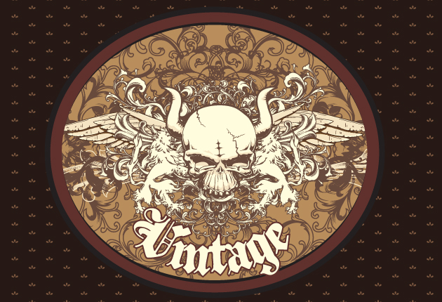 free vector Free Vector Vintage Emblem with Skull