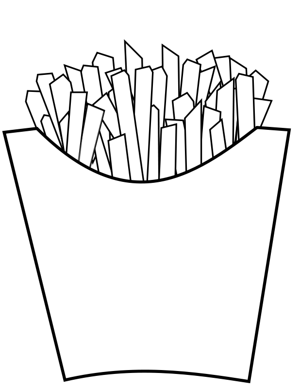 free vector French fries Line Art