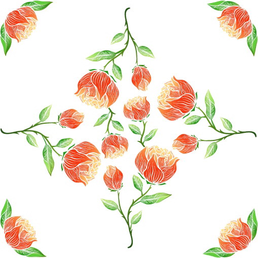 free vector Fresh flowers handpainted background vector artwork 5
