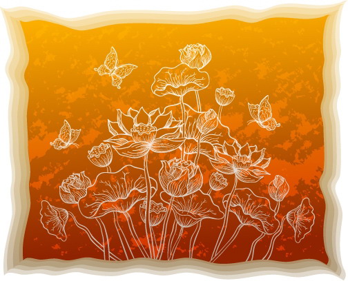 free vector Fresh flowers handpainted background vector case 4