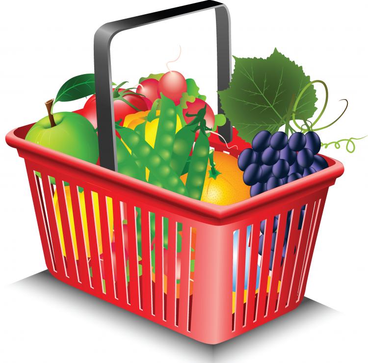 free vector Fruits and vegetables and shopping basket 02 vector