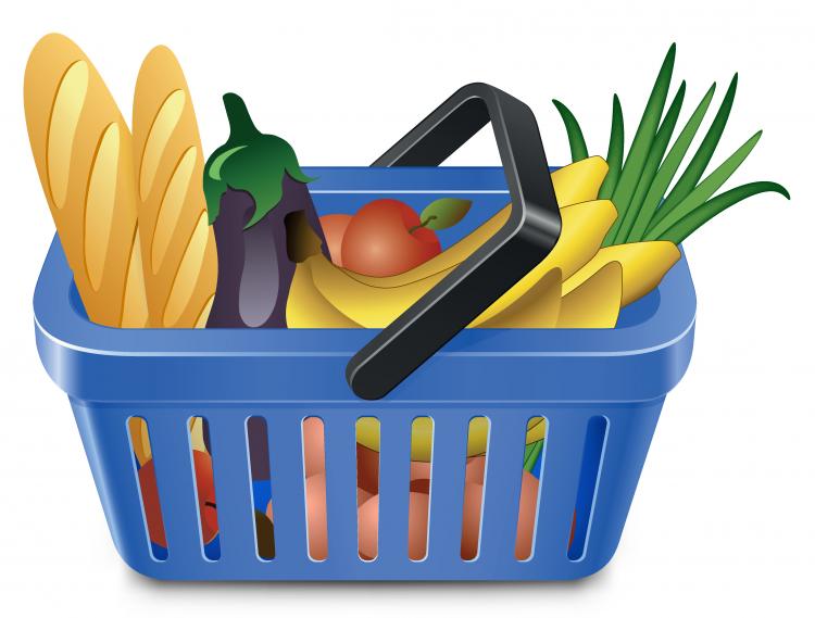 free vector Fruits and vegetables and shopping basket 05 vector