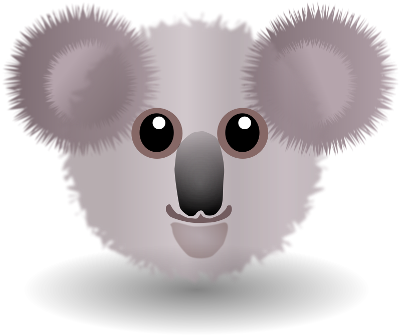 Funny Koala Face Cartoon (102857) Free SVG Download / 4 Vector