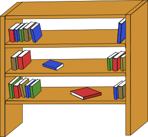 free vector Furniture Library Shelves Books clip art