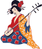 free vector Geisha Playing Shamisen clip art