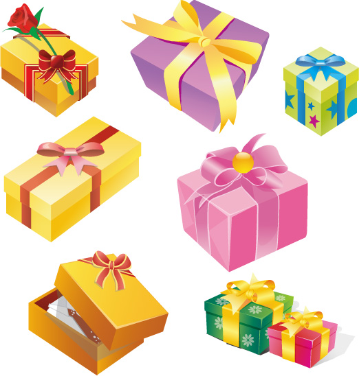 free vector Gifts gift box set of vector