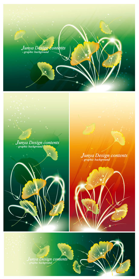 free vector Ginkgo leaves falling fantasy background