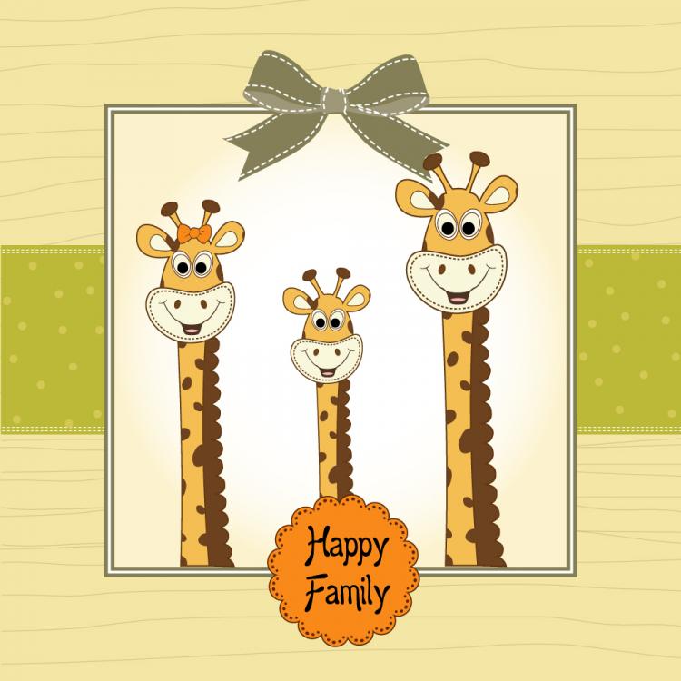 free vector Giraffe greeting card 01 vector