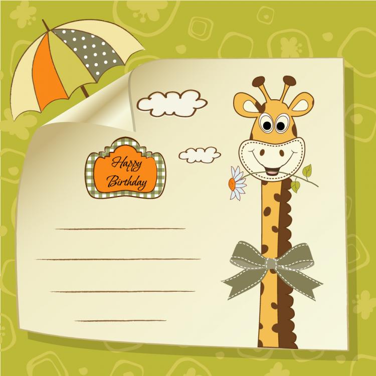 free vector Giraffe greeting card 03 vector