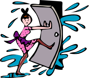 free vector Girl Close Door clip art