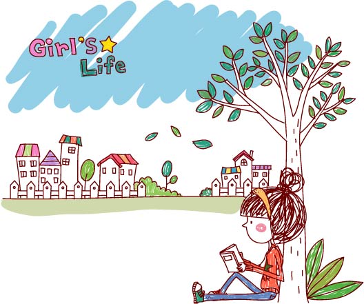 free vector Girl life vector eps girl life5