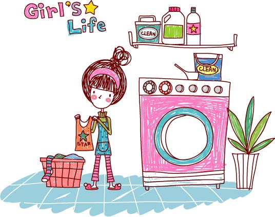 free vector Girl life vector eps girl life