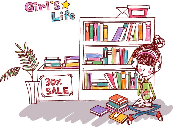free vector Girl life vector eps girl life
