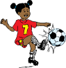 free vector Girl Playing Soccer clip art